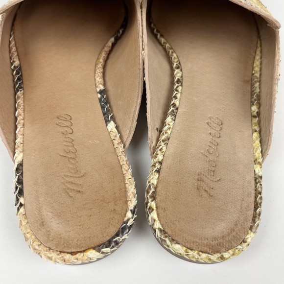 Madewell The Frances Skimmer Mule in Snake Embossed Leather Size 8 - Picture 6 of 14